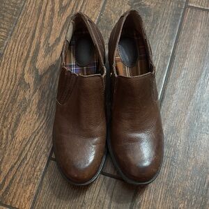 Women’s Brown Leather Slip-On Shoes